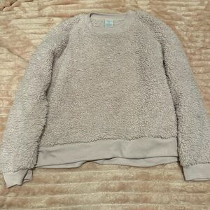 Secret Treasures Plush Crewneck Sweater in Light Gray
